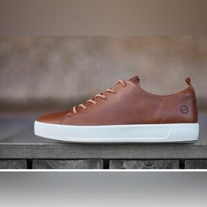Ecco Men's Brown Dritan Soft Leather Lace Sneakers  size 10